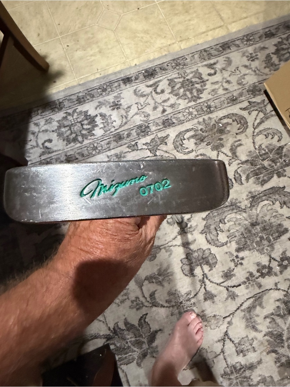 Mizuno Men’s Blade Putte﻿r - Silver with Green Script